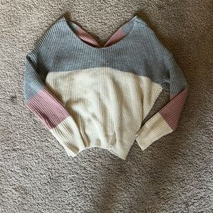 Main Strip Cream Knit Sweater Size S